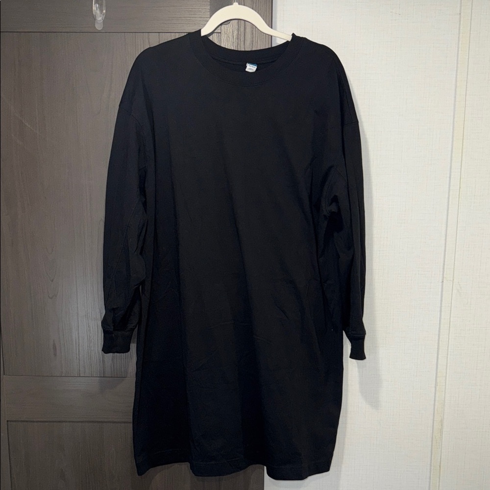 Old Navy Charcoal Long Sleeve Shirt Dress